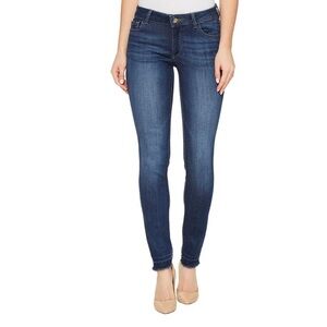 DL1961 Emma Power Leggings Size 27 Raw Released Hem Quilter Dark Skinny Jeans
